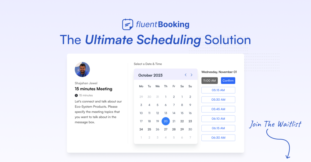 fluentbooking join the waitlist