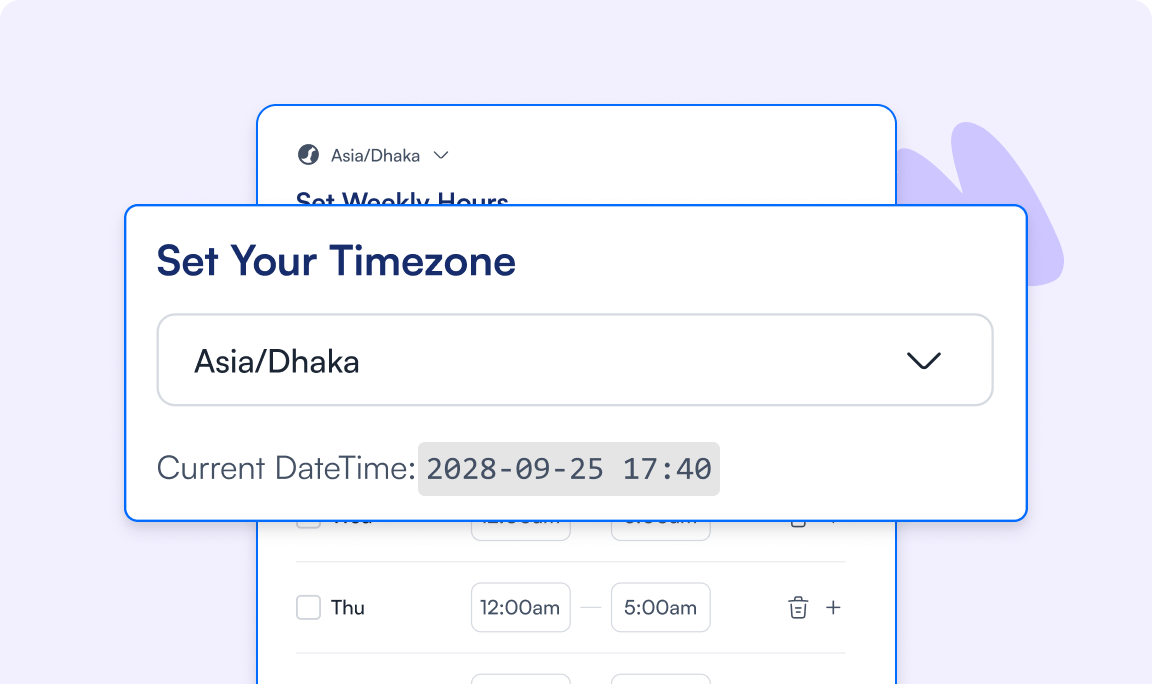 fluentbooking timezone