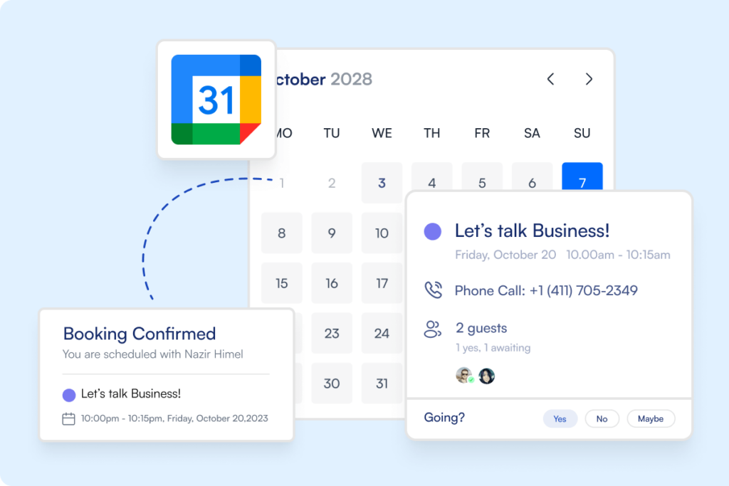 bookings to google calendar