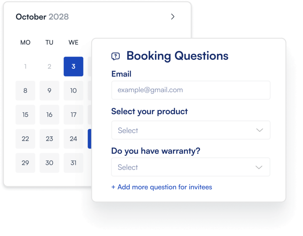 pre-booking questions