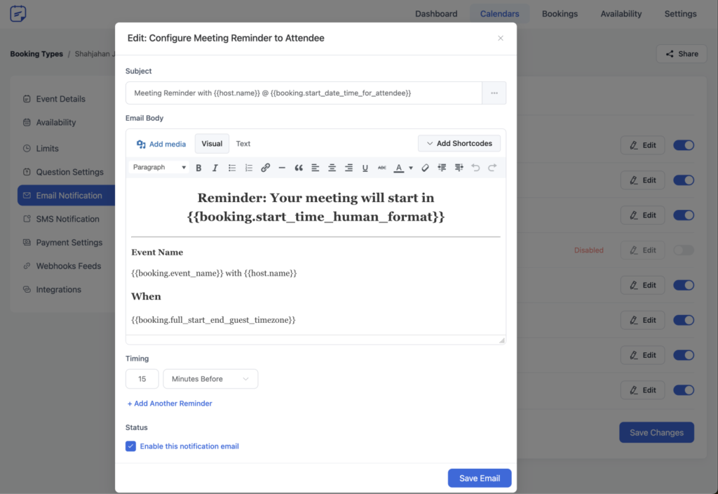 Personalising email content and notifications with FluentBooking