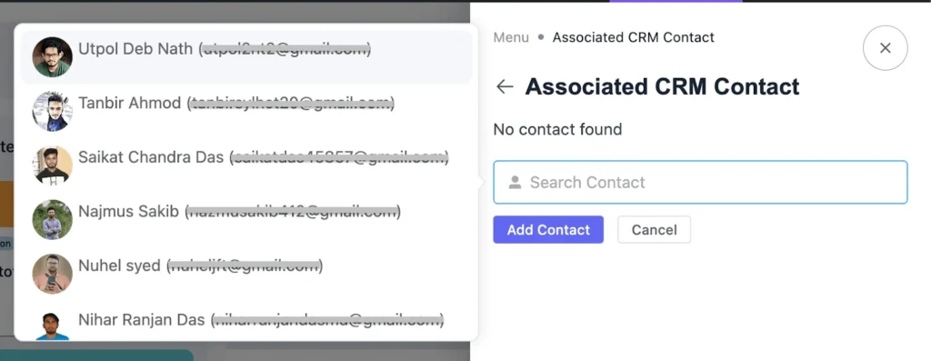 add CRM contact to board 