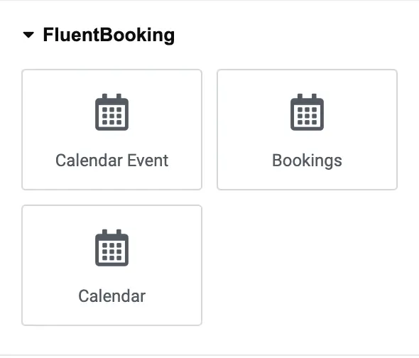 fluentbooking widgets in elementor 