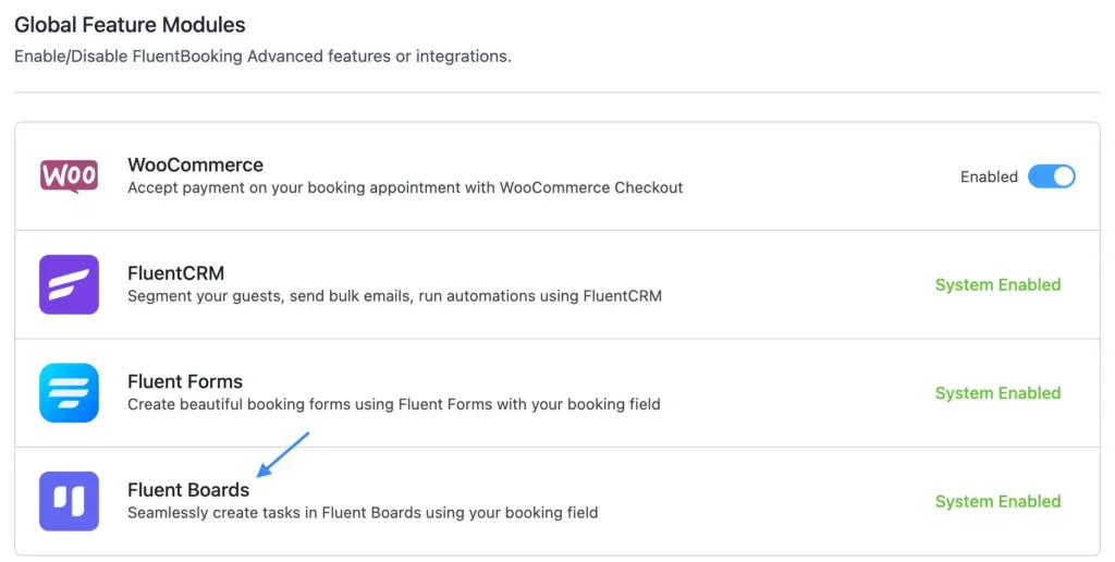 fluentboards global feature modules 