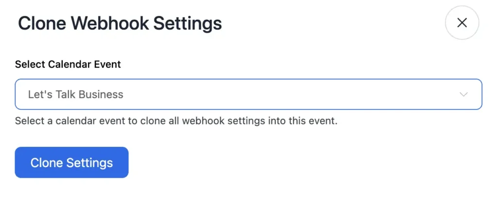 clone webhook settings 