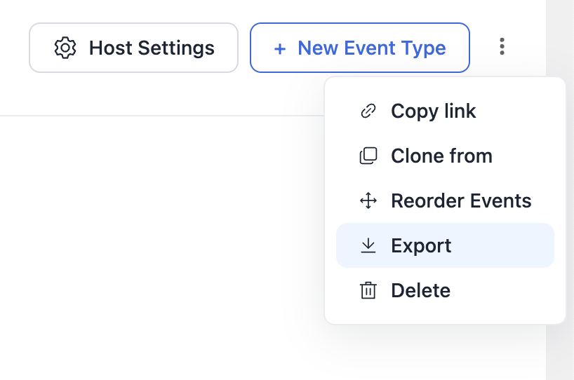 export fluentbooking calendars in json format