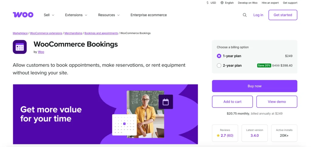 wordpress appointment booking plugin  - woocommerce bookings 