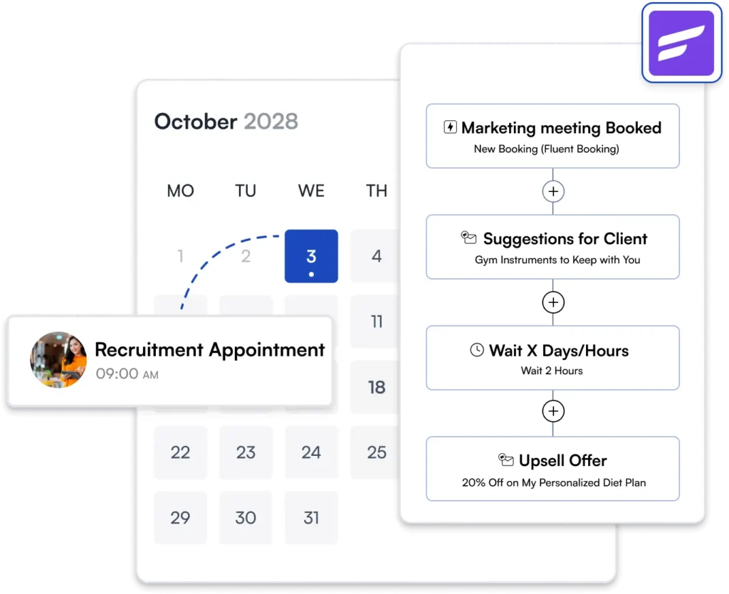 fluentcrm integration with fluentbooking