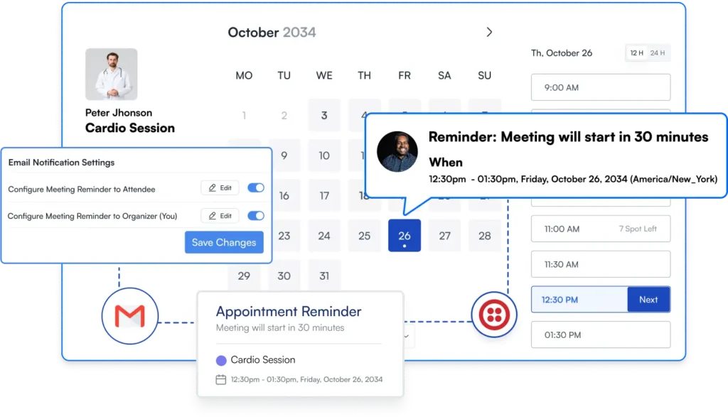 fluentbooking automated appointment/meeting reminder email 