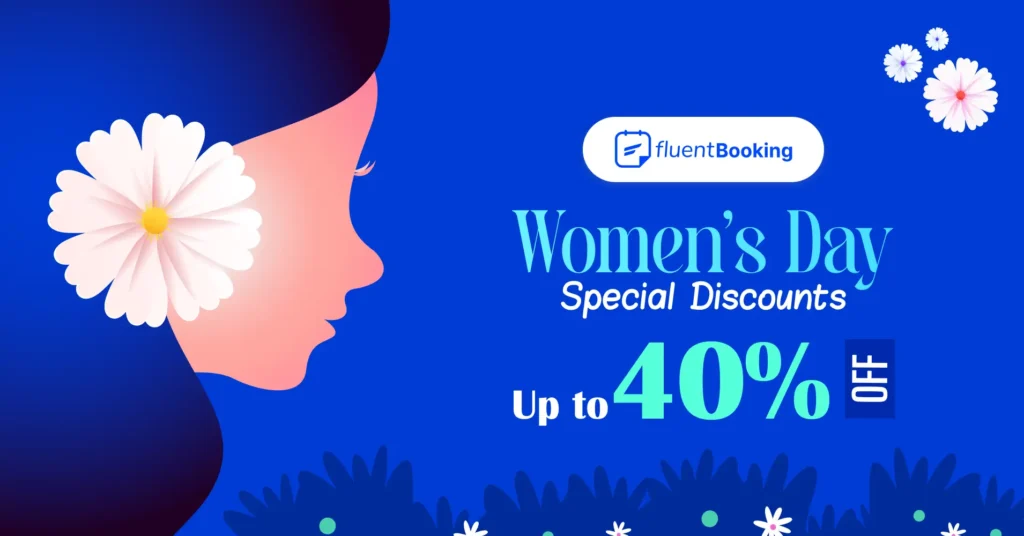 fluentbooking international women's day discount 2025