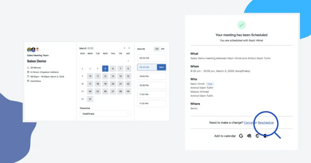 appoint schedule and reschedule in fluentbooking 