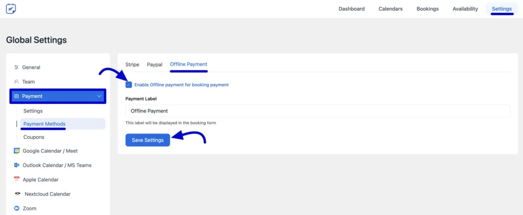 enable offline payment
