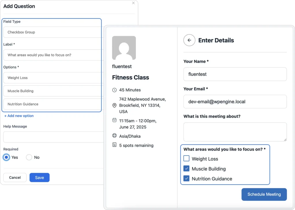 check box field settings