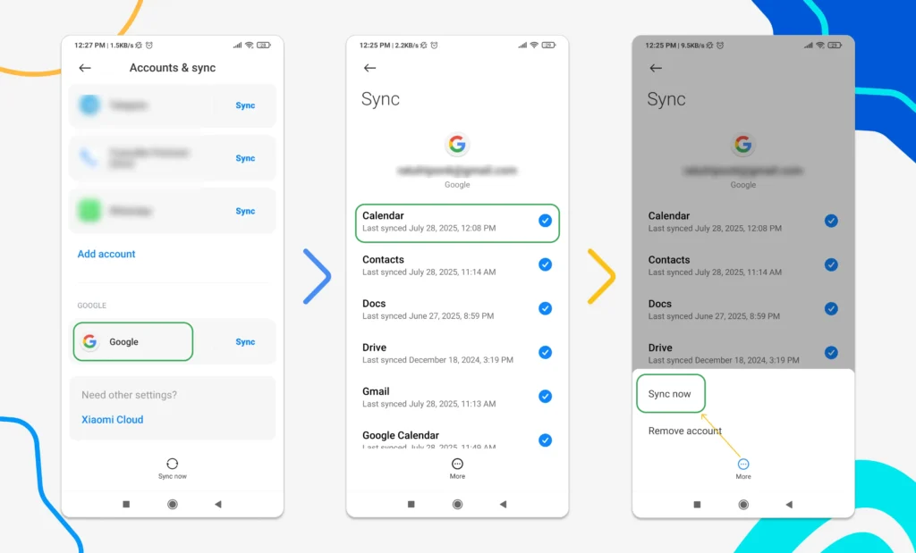 Manually Trigger Calendar Sync with Your Google Account