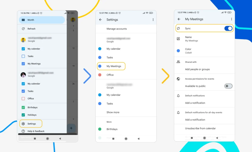 Check Sync Settings for Your Calendar