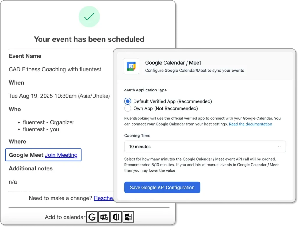 google meet integration