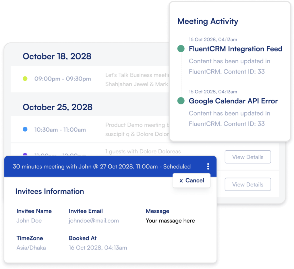 Appointment booking with fluentbooking
