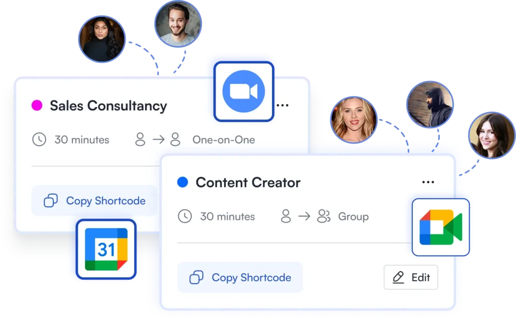 google meet & zoom integration with fluentbooking