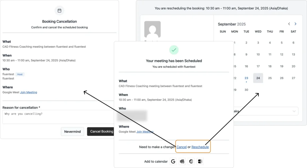 Flexible Rescheduling & Cancellation