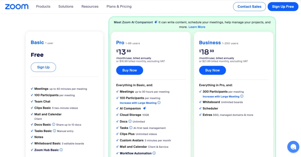 zoom pricing