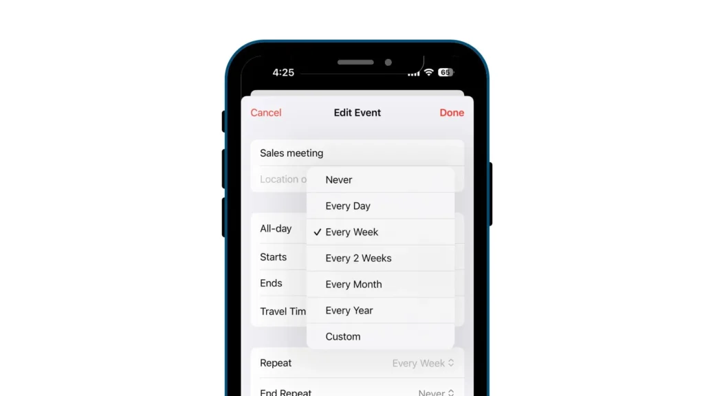 Duplicate Events for Recurring Plans in apple calendar