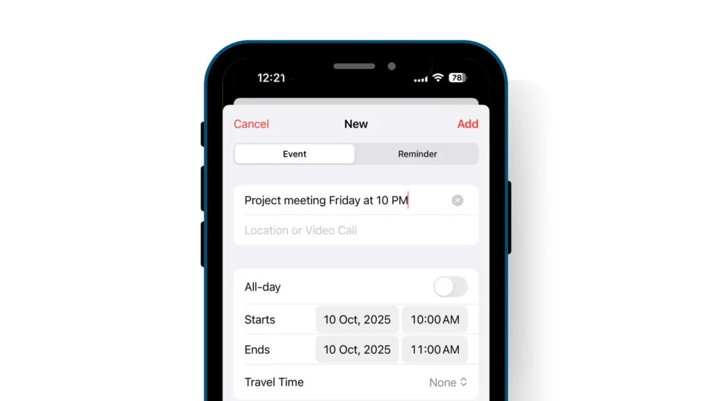 Apple calendar tips: Use Natural Language to Create Events