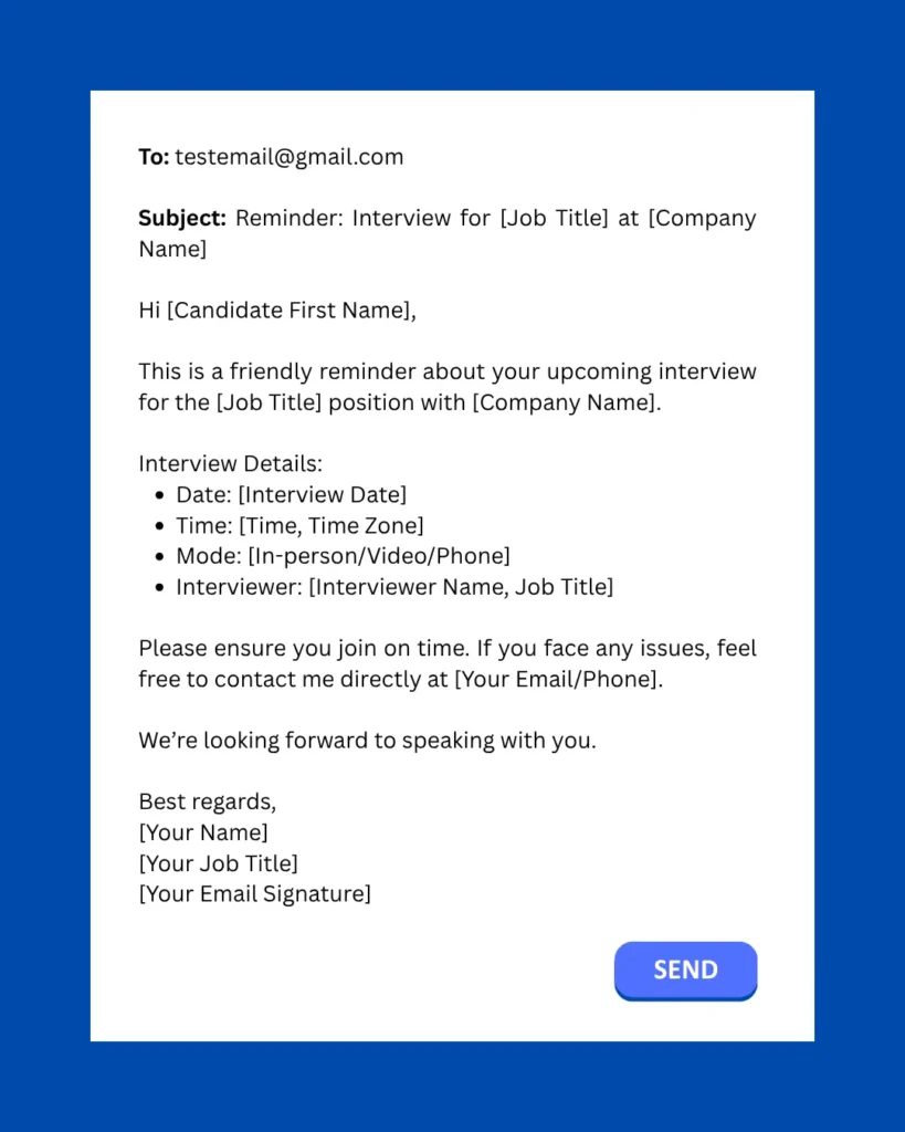 Interview Reminder Email