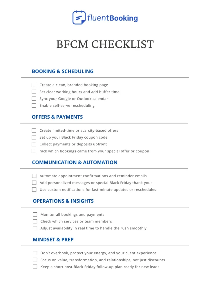 bfcm checklist