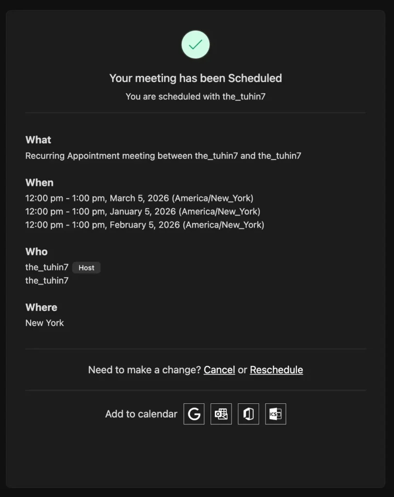 recurring meeting scheduled 