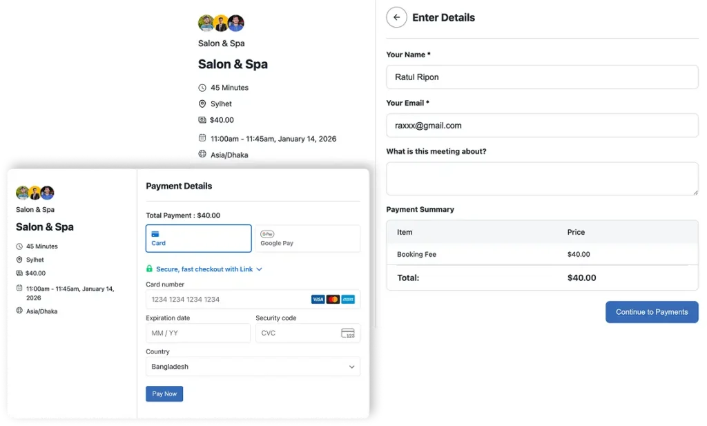 Accept Payments During Booking