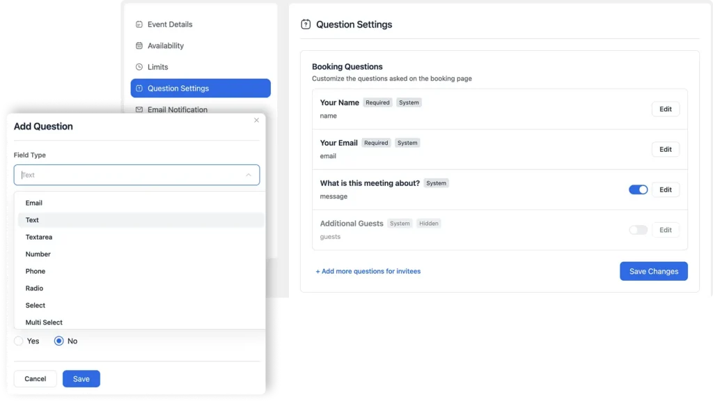 Collect Important Details During Booking
