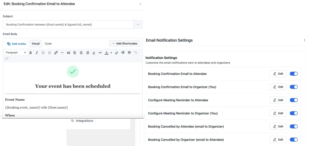 Send Instant Booking Confirmations
