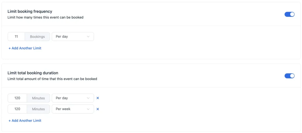 Set Limits on Daily Bookings