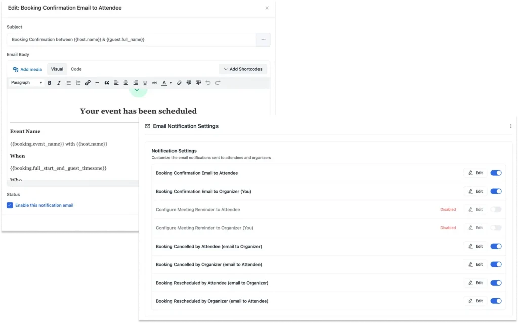 appointment reminder setup