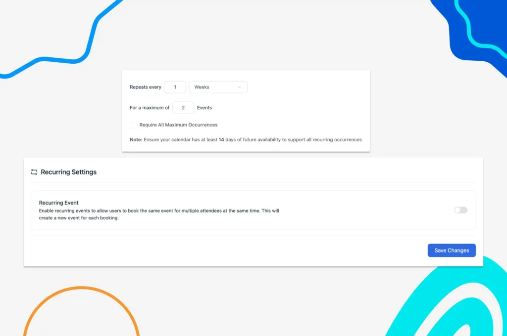 enable recurring event 