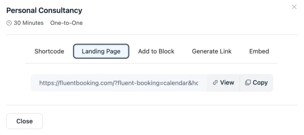 publish booking page