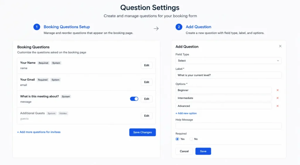 set personalized question questions for your recurring classes 
