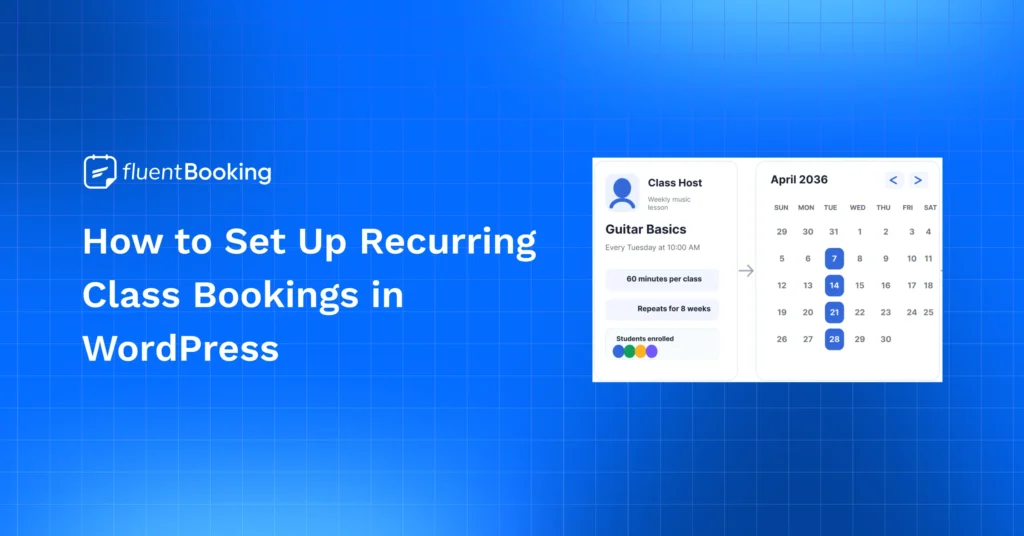 how to set up recurring class booking in wordpress
