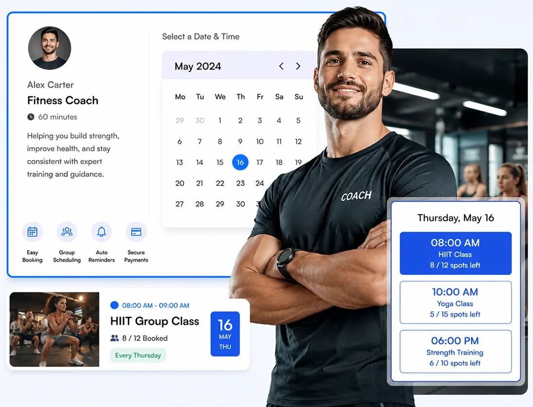 fitness and gym class scheduling in wordpress with fluentbooking