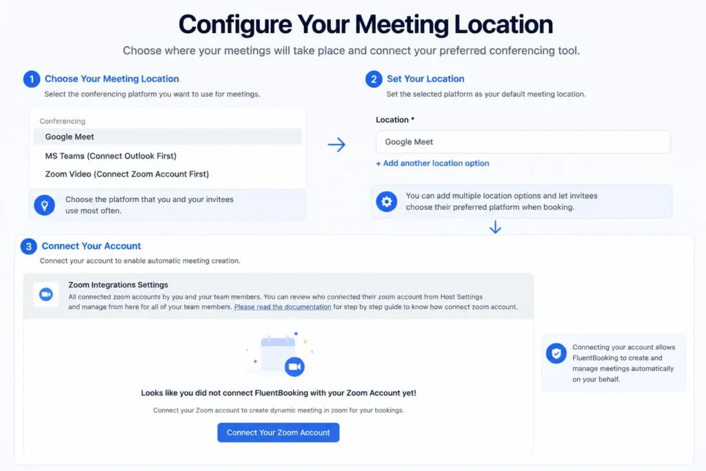 configure the meeting location of your discovery call 