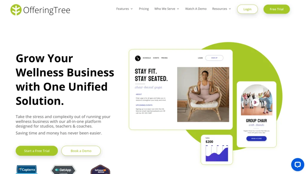 OfferingTree — Best for Independent Yoga Teachers & Wellness Professionals