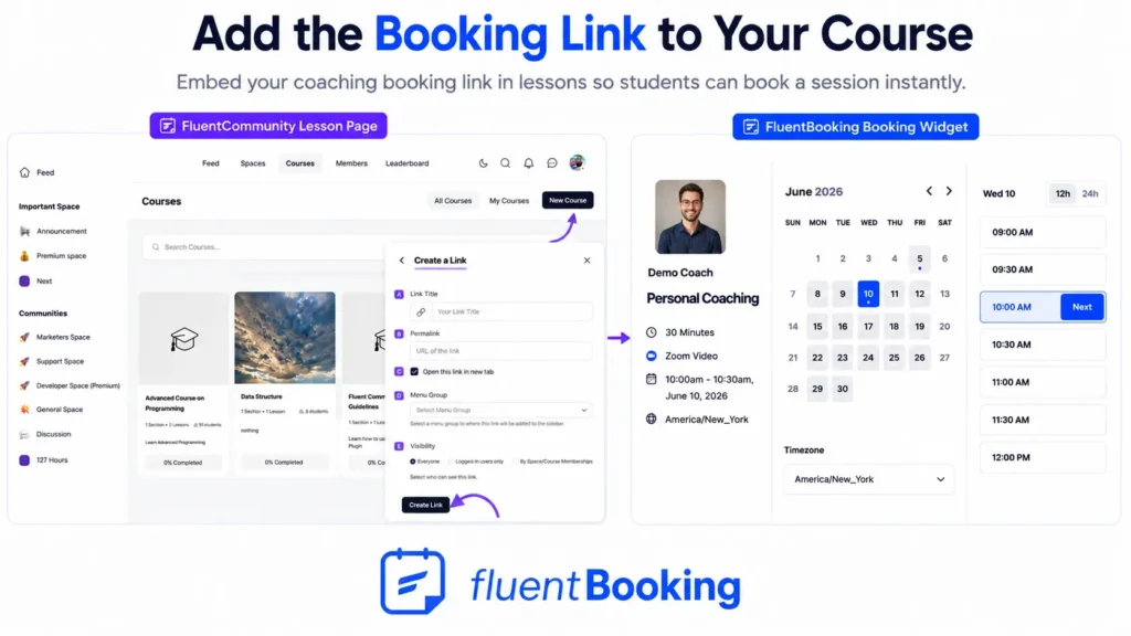 Add the Booking Link to Your Course
