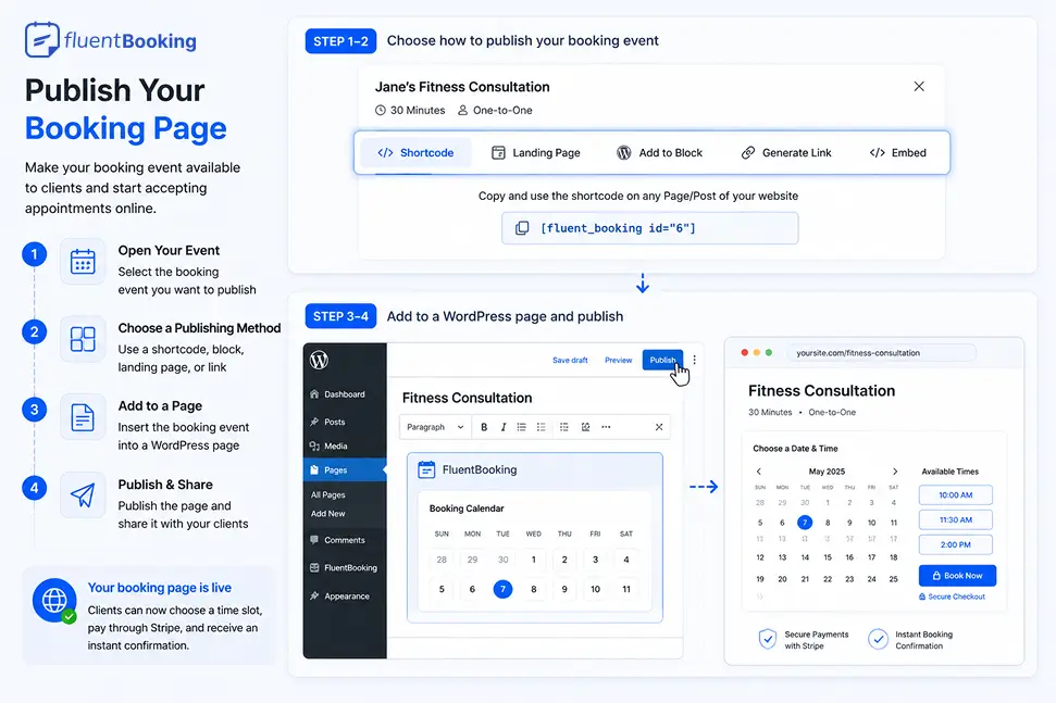Publish Your Booking Page