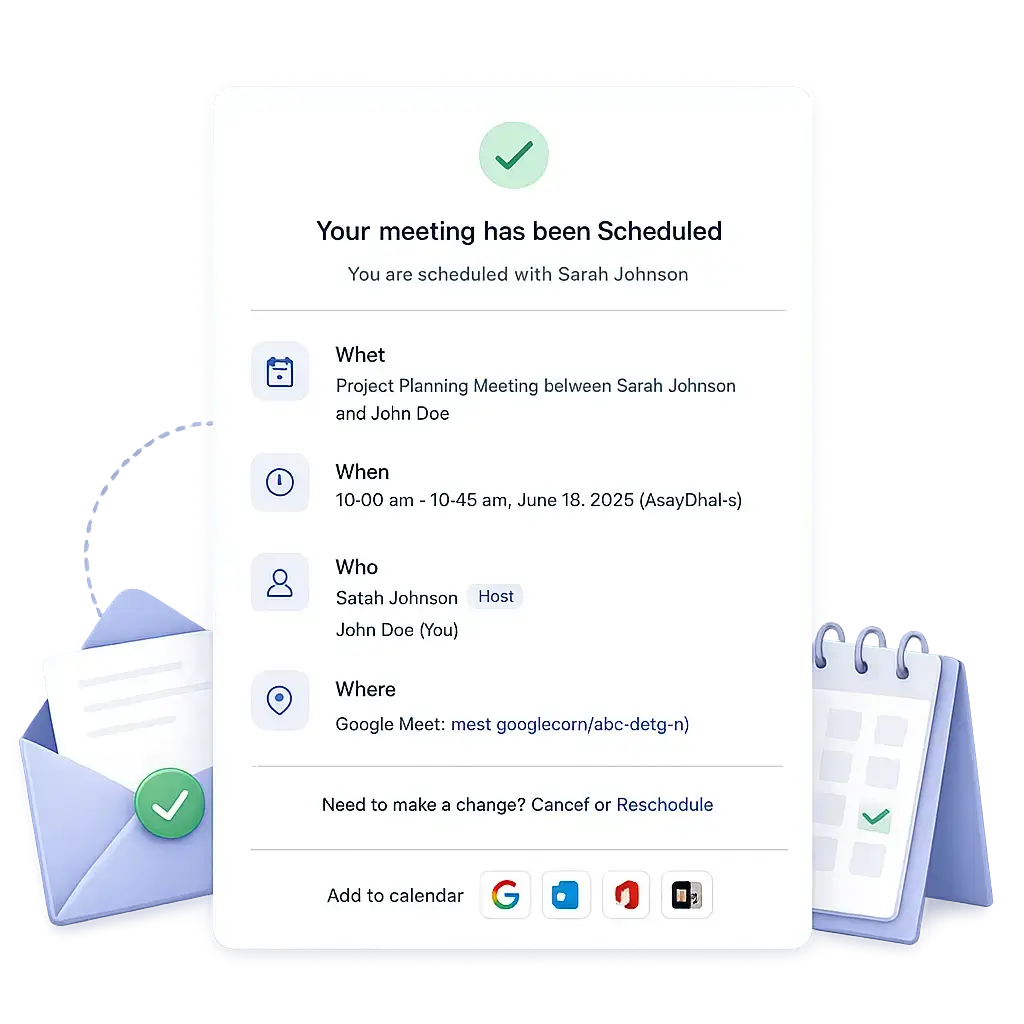 booking confirmation email