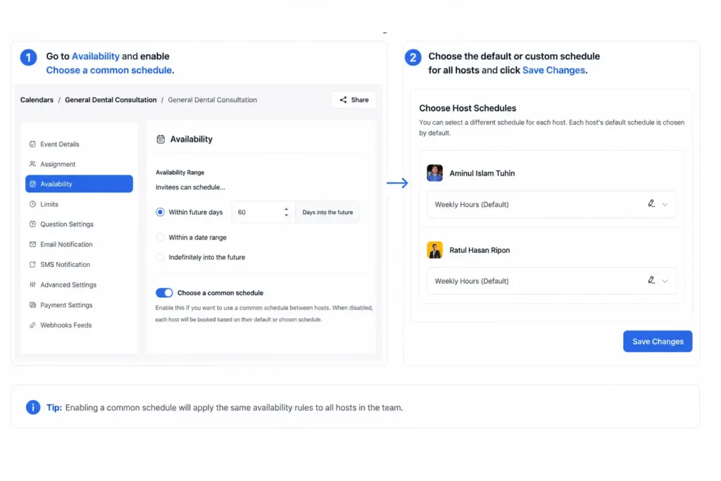 custom availability for round robin meeting