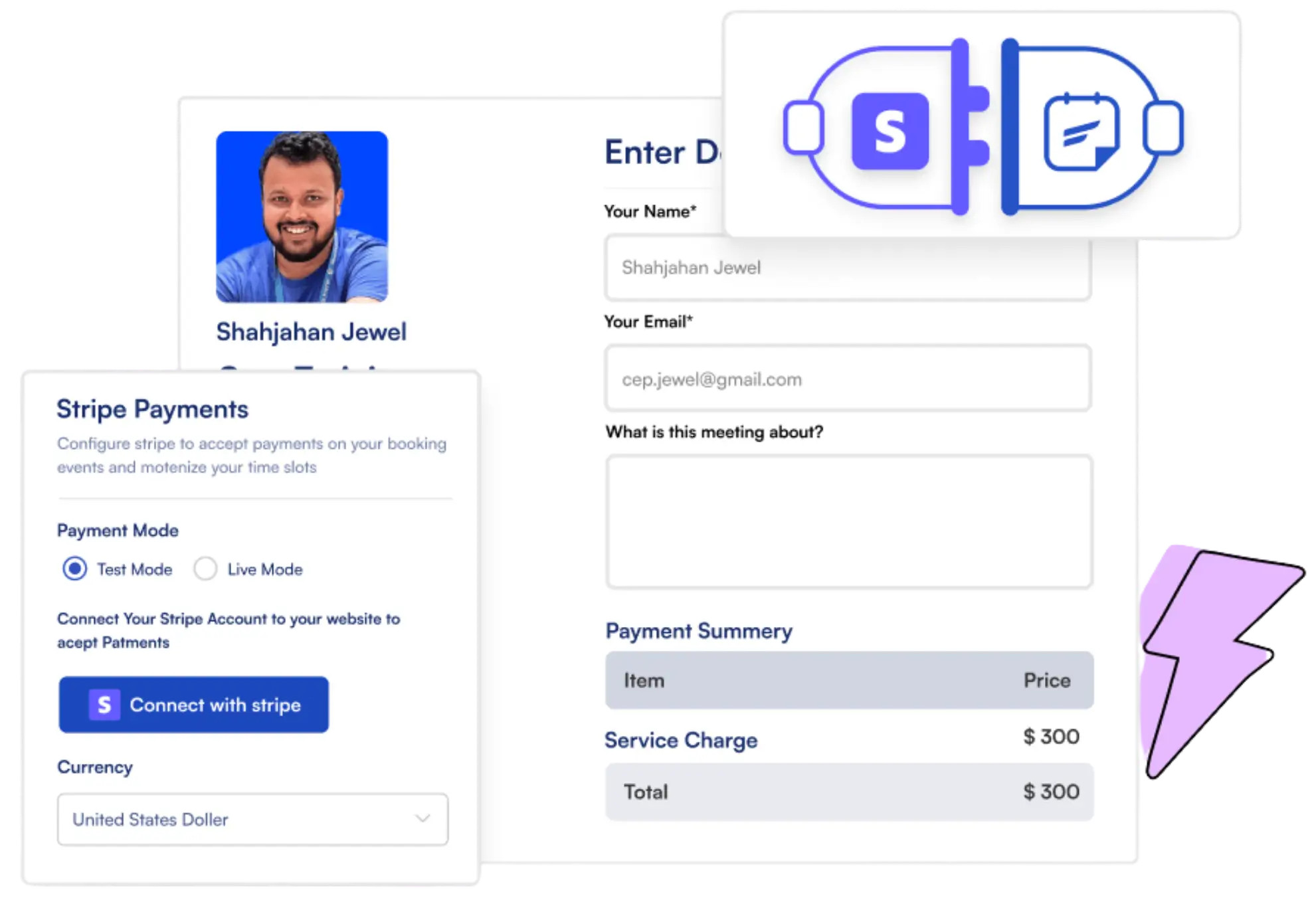 stripe integration with fluentbooking