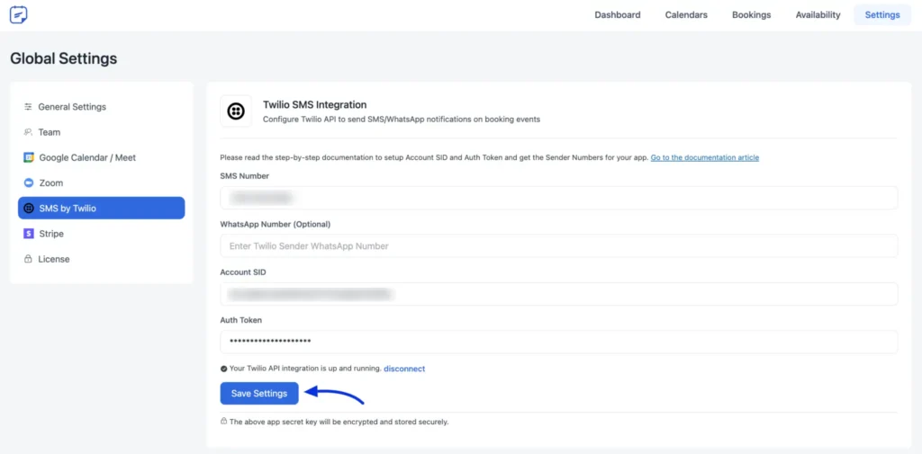 configure Twilio