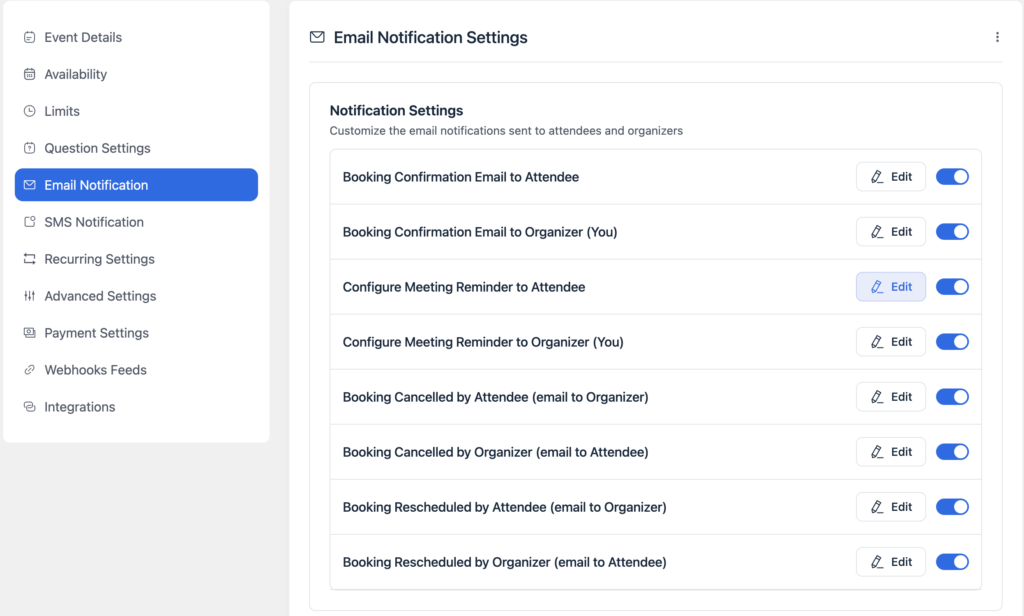 Configure Email Notifications & Reminders