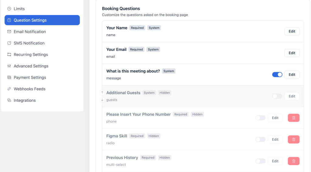 create booking form
