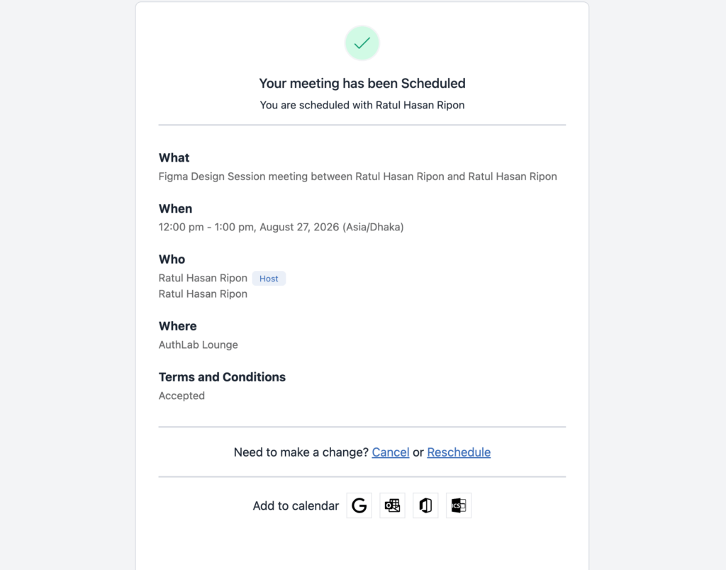 Create a Test Booking
